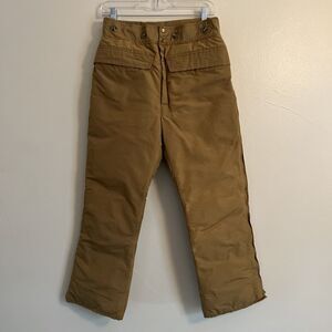 WOOLRICH Vintage 70s Quilted Duck Down Nylon Canvas Waterproof Pant,Tan- Size S